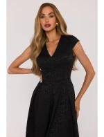 Přiléhavé šaty se záhyby černé model 21479377 - Moe Přiléhavé šaty se záhyby černé model 21479377 - Moe