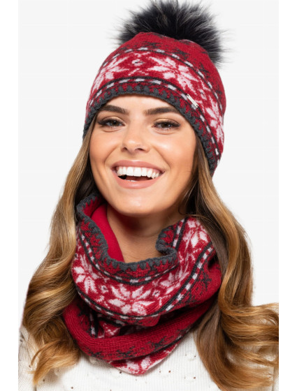 Set čepice a šátek model 17938263 Červená - Kamea