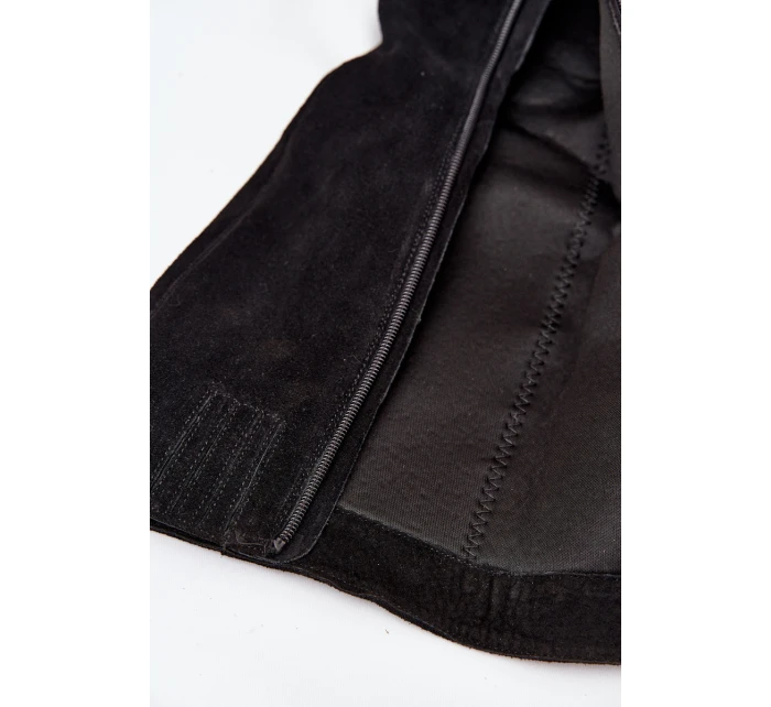 Dámské kozačky na sloupkovém podpatku se zipem Lissara – černé, eko semiš Dámské kozačky na sloupkovém podpatku se zipem Lissara – černé, eko semiš