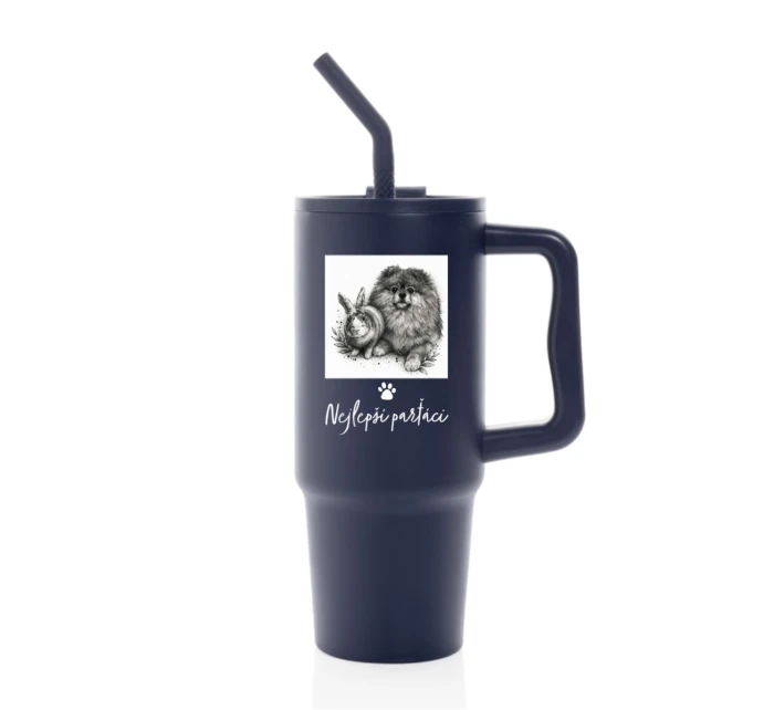 Personalizovaná termoska s barevným víčkem - fotografie s mazlíčkem Personalizovaná termoska s barevným víčkem - fotografie s mazlíčkem