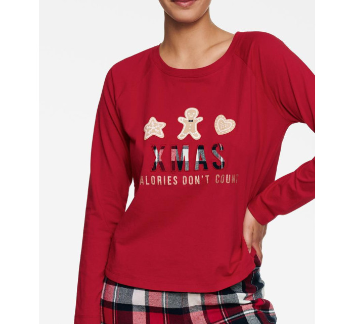 Dámské pyžamo Hygge 40123-33X červená/černá - Henderson Ladies