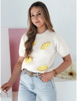 Dámský oversize svetr s  ecru Dstreet model 21988922 - FashionStreet