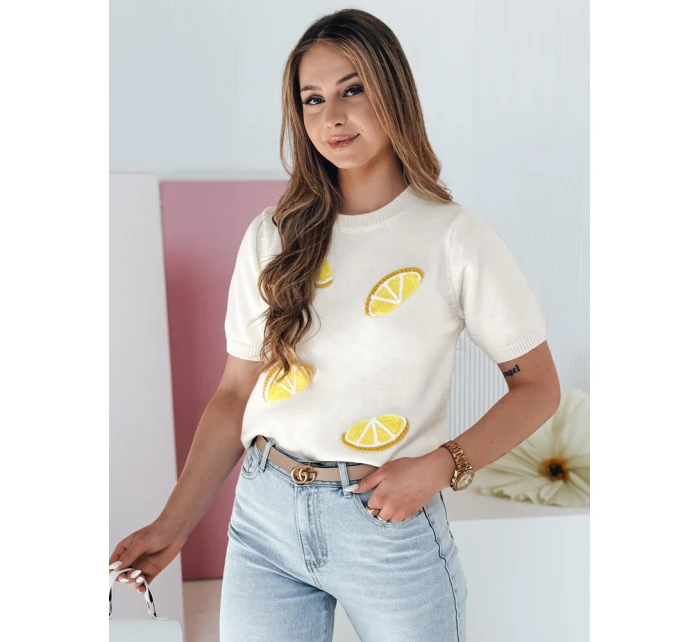 Dámský oversize svetr s  ecru Dstreet model 21988922 - FashionStreet