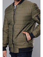 Pánská prošívaná khaki bunda bomber (MY02-3) Pánská prošívaná khaki bunda bomber (MY02-3)
