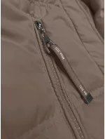 Volná béžová dámská vesta s kapucí (2655) Volná béžová dámská vesta s kapucí (2655)