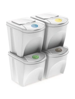 ŚMIETNIK KOSZE NA ŚMIECI 25 L SORTIBOX SET4 SZT. POPIELATY dětské