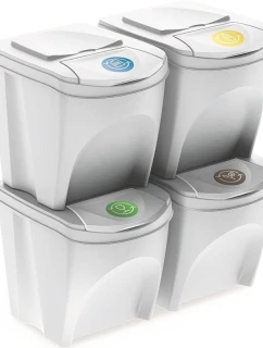 ŚMIETNIK KOSZE NA ŚMIECI 25 L SORTIBOX SET4 SZT. POPIELATY dětské