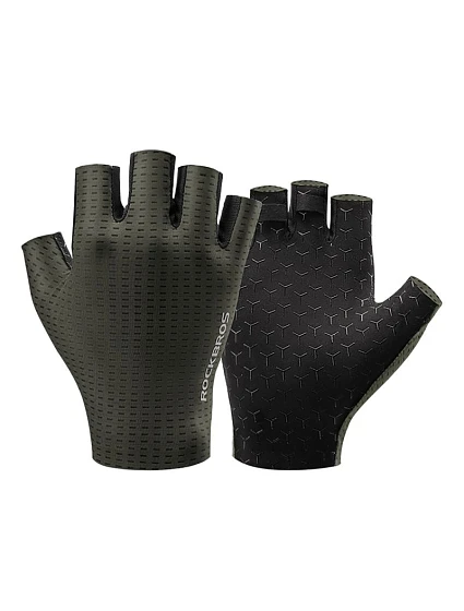 Prodyšné cyklistické rukavice Rockbros, krátké prsty, velikost: XL - zelené
