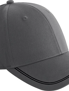 Beechfield B 166R 6 panelová kšiltovka "Match Day" 53.166R gunmetal grey/black