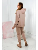 Izolovaná souprava s výšivkou Los Angeles tmavě béžová Izolovaná souprava s výšivkou Los Angeles tmavě béžová