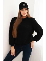 Dámský svetr z měkkého mohairu černý Dámský svetr z měkkého mohairu černý