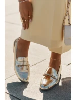 Kožené Polobotky Mokasíny Dámské Maciejka K6809-25 Zlaté