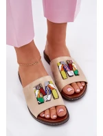 Dámské Pantofle Na Plochém Podpatku S Ozdobou Zlaté model 21695681 - Boto Dámské Pantofle Na Plochém Podpatku S Ozdobou Zlaté model 21695681 - Boto