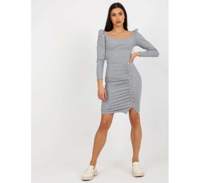Dámské šaty EM SK 20 model 18044082 šedá - FPrice Dámské šaty EM SK 20 model 18044082 šedá - FPrice