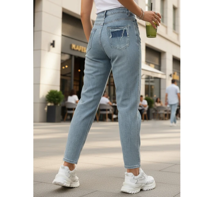 Dámské džíny mom fit s vysokým pasem modré FashionStreet UY2861