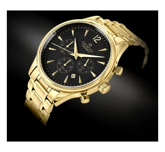 Pánské hodinky Giewont Chronograph Sapphire Gold Black GW6310-B4 Pánské hodinky Giewont Chronograph Sapphire Gold Black GW6310-B4