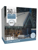 VÁNOČNÍ STROMEK SVĚTLA VENKOVNÍ SVĚTLO OPONA 360 VEDL ČASOVAČ STUDENÁ BÍLÁ PRŮHLEDNÝ KABEL
