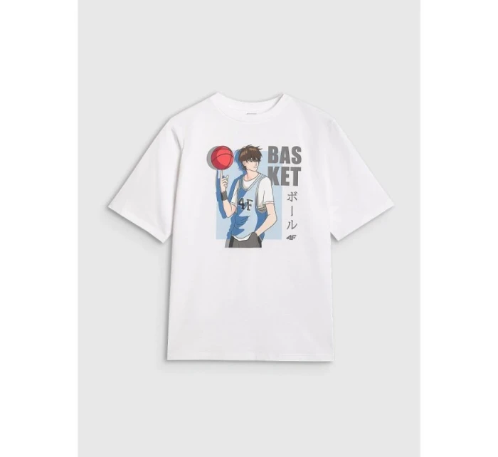 Chlapecké tričko oversize s potiskem 4F 4FJRAW25TTSHM3062-10S Chlapecké tričko oversize s potiskem 4F 4FJRAW25TTSHM3062-10S