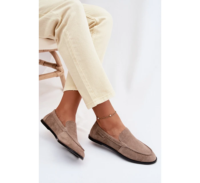 Dámské mokasíny z přírodního semiše Big Star model 22069362 Béžové - Big Star Shoes Dámské mokasíny z přírodního semiše Big Star model 22069362 Béžové - Big Star Shoes