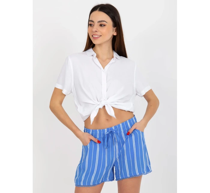 Dámské šortky D73770M61531KG modré - FPrice Dámské šortky D73770M61531KG modré - FPrice