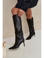 Dámské kotníkové boty Lisanne na jehlovém podpatku s páskem – černé