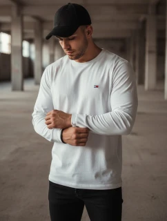 Pánské bílé tričko s dlouhým rukávem Dstreet model 21963467 - FashionStreet