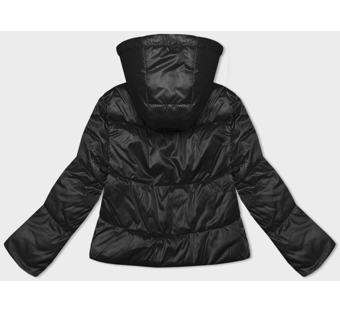 Krátká černá dámská bunda s odepínací kapucí S'West (B8228-1)