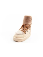 D.Franklin sněhule dámské zimní módní kožešinové zateplené hnědé béžové vysoké dámské