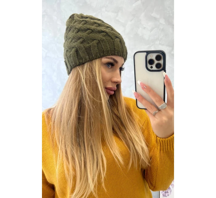 Fleecová čepice Agnes K239 khaki Fleecová čepice Agnes K239 khaki