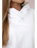 Dámská mikina se zapínáním na zip na kapuci bílý