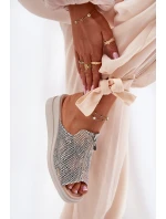 Dámské sandály na klínu se zipem zvířecí vzor béžové Irriva Dámské sandály na klínu se zipem zvířecí vzor béžové Irriva