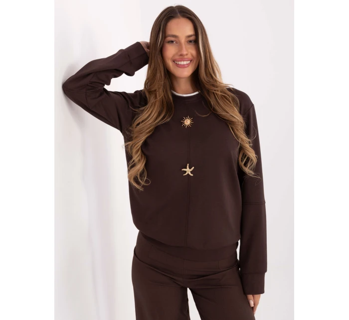 Bluza RV BL model 21717659 ciemny brązowy - FPrice Bluza RV BL model 21717659 ciemny brązowy - FPrice