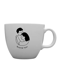 Personalizovaný MEGA XXL keramický hrnek 1 000 ml - pár v objetí