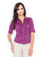 Dámská košile M025 Eggplant tmavě fialová - Figl Dámská košile M025 Eggplant tmavě fialová - Figl