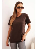 Dámská bavlněná košile model 21718707 střihu hnědá - K-Fashion