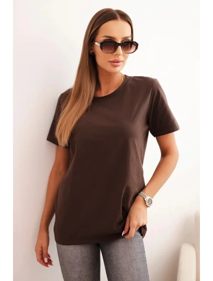 Dámská bavlněná košile model 21718707 střihu hnědá - K-Fashion