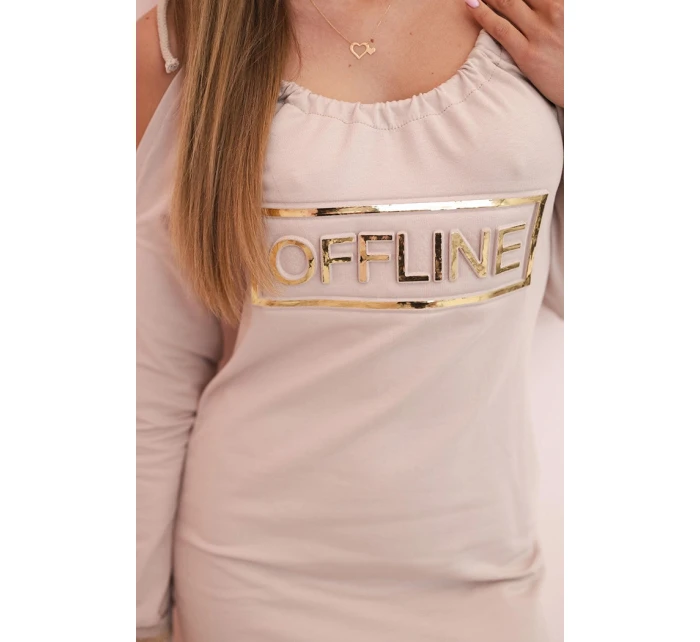 Dámské šaty s 3/4 rukávy a krajkou na zádech fango