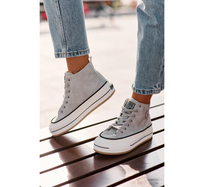 Zateplené Dámské Tenisky Na Platformě Eko Kůže Big Star model 21669567 Modré - Big Star Shoes Zateplené Dámské Tenisky Na Platformě Eko Kůže Big Star model 21669567 Modré - Big Star Shoes