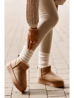 Dámské Sněhule Na Platformě Zateplené Kožíškem Béžové Xamella Dámské Sněhule Na Platformě Zateplené Kožíškem Béžové Xamella