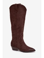 Dámské kovbojky na podpatku – čokoládové model 21837045 - Kesi Dámské kovbojky na podpatku – čokoládové model 21837045 - Kesi