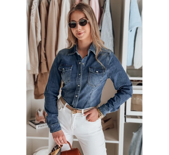 Dámská džínová košile NAPSTIPS modrá FashionStreet DY0468