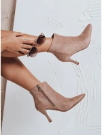 FashionStreet béžové semišové kozačky na podpatku ZY1031