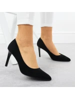 Černé semišové lodičky na jehlovém podpatku Sergio model 22013071 - LEONE