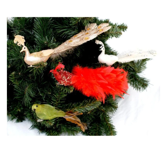 OZDOBNÝ PÁV NA SPONĚ NA CETKY ZLATÝ