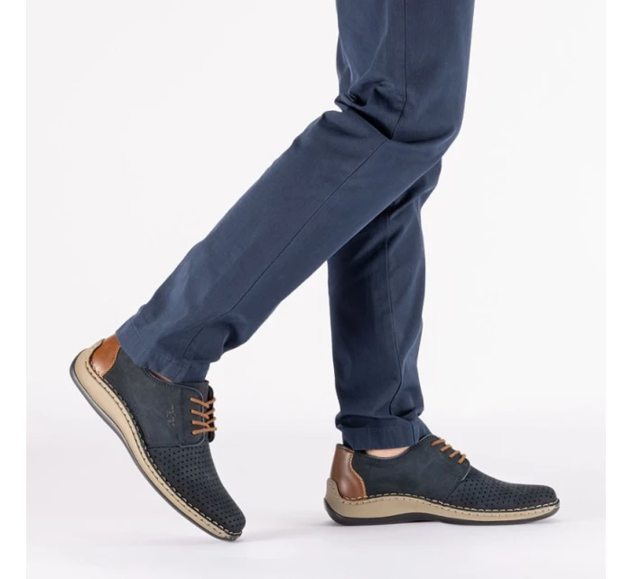 modrá kožená polobotka s podrážkou model 22021945 - Rieker