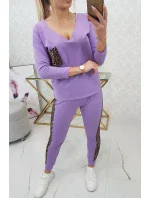 Sada s leopardím potiskem fialové barvy Sada s leopardím potiskem fialové barvy