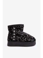 Dámské sněžné boty s platformou zdobenou třpytky černé Silmo Dámské sněžné boty s platformou zdobenou třpytky černé Silmo