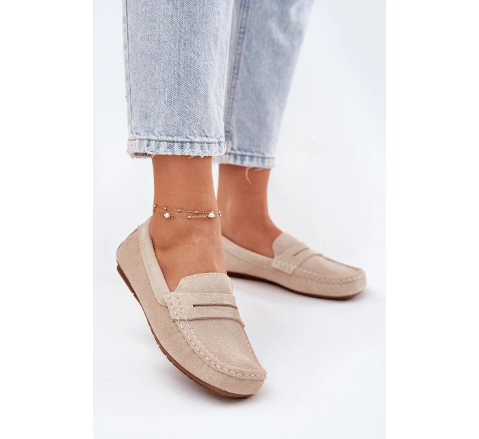 Semišové Dámské Mokasíny Big Star model 21693806 Béžové - Big Star Shoes
