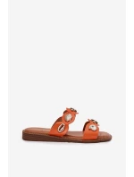 Dámské Pantofle Se Zlatými Aplikacemi Oranžové Jenoriela Dámské Pantofle Se Zlatými Aplikacemi Oranžové Jenoriela