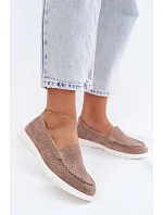 Dámské Mokasyny Vinceza Béžové z přírodního semiše